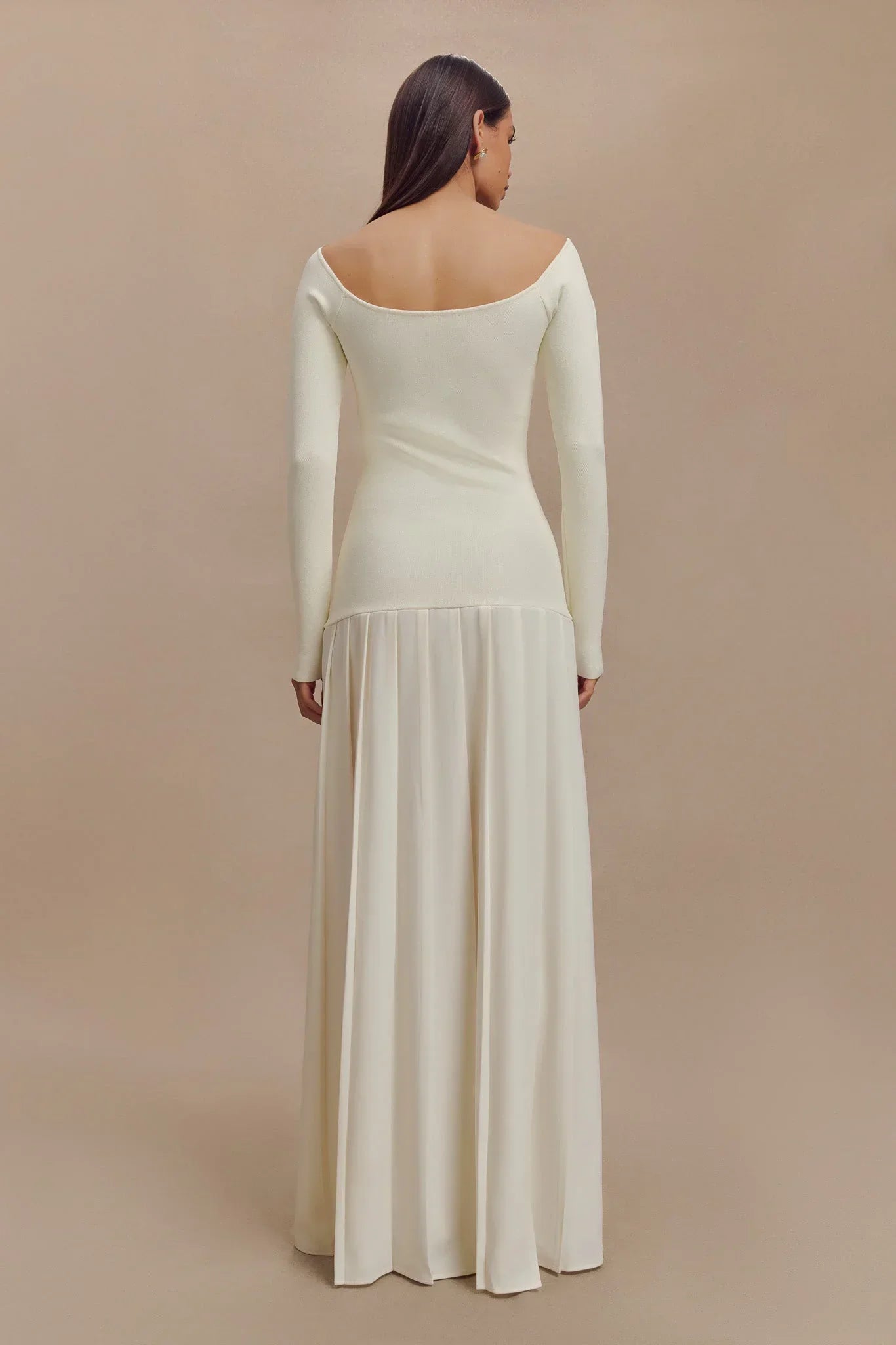 Selena Off-Shoulder Örgü Maxi Elbise