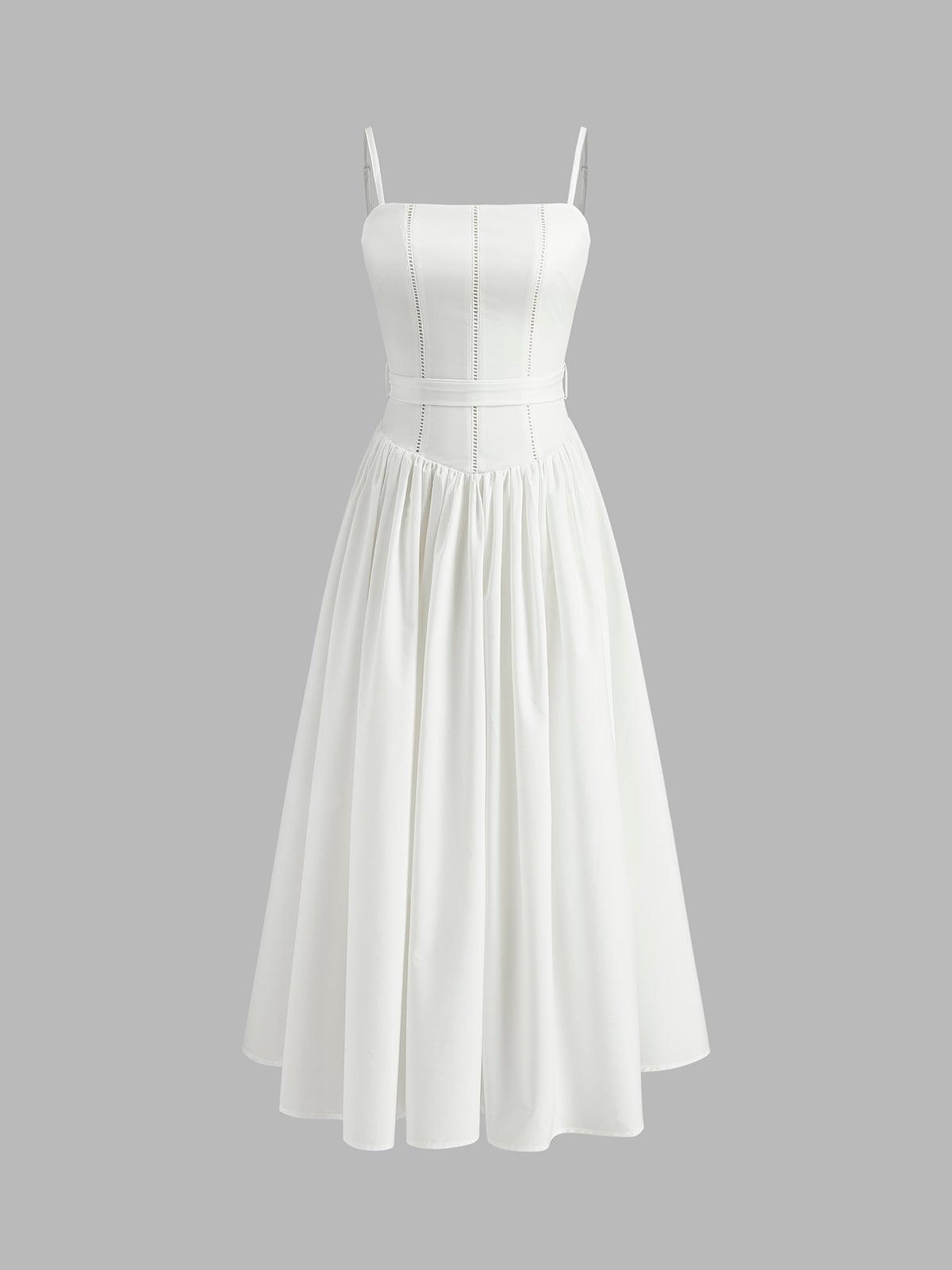 Korseli Askılı Midi Elbise