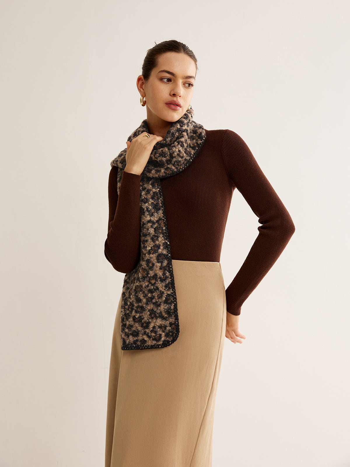 Leopar Desenli Minky Atkı