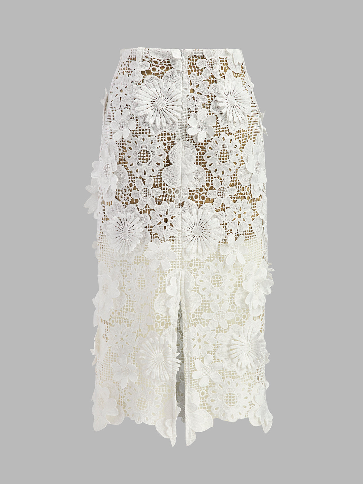 Asimetrik Çiçek Dantelli Üst Etek Takımı