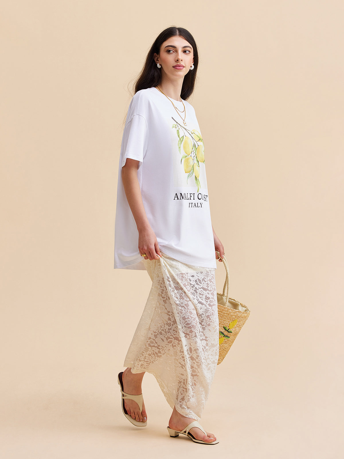 Yarı Şeffaf Dantel Etek