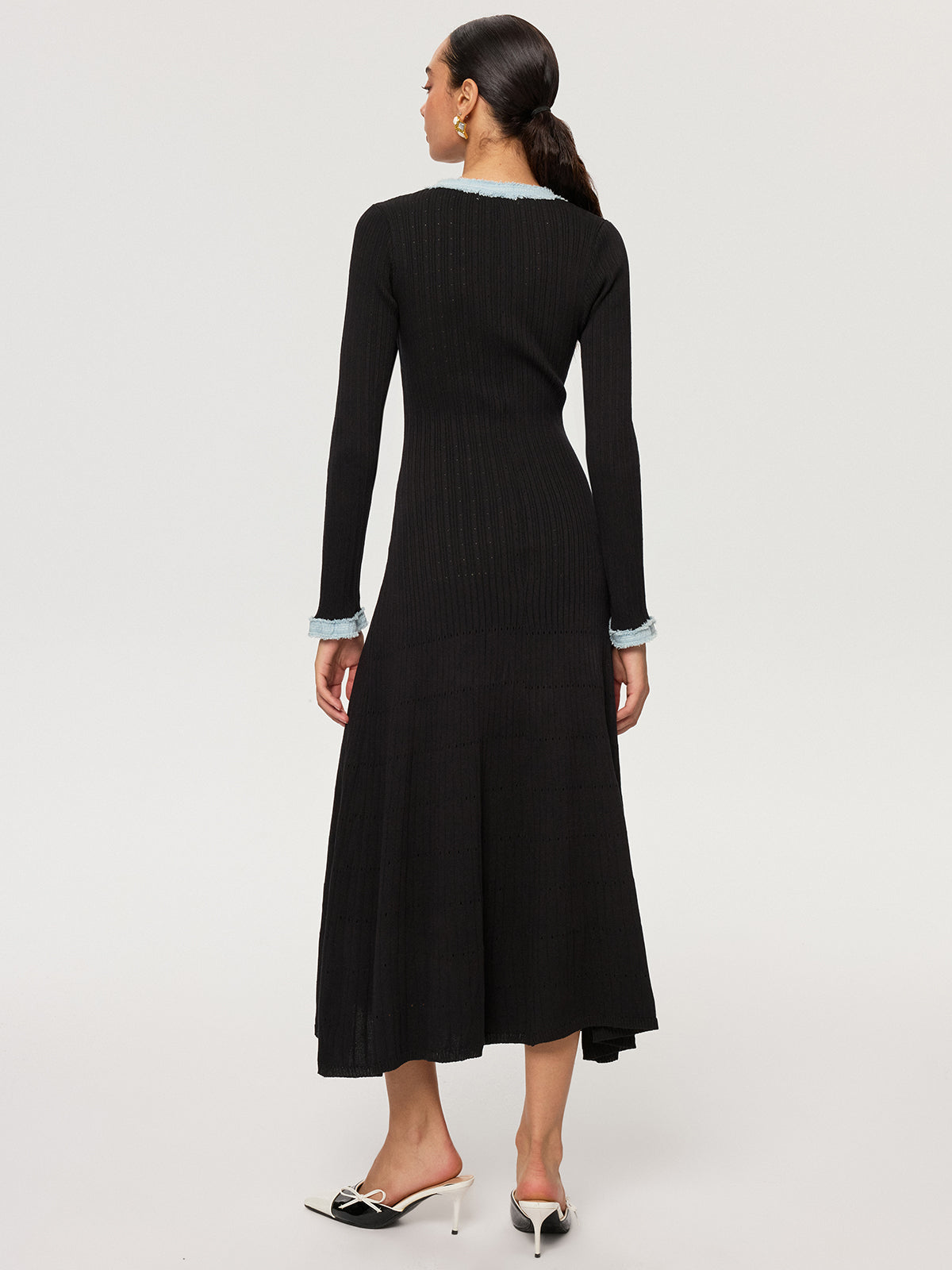 Kot Panelli Triko Maxi Elbise