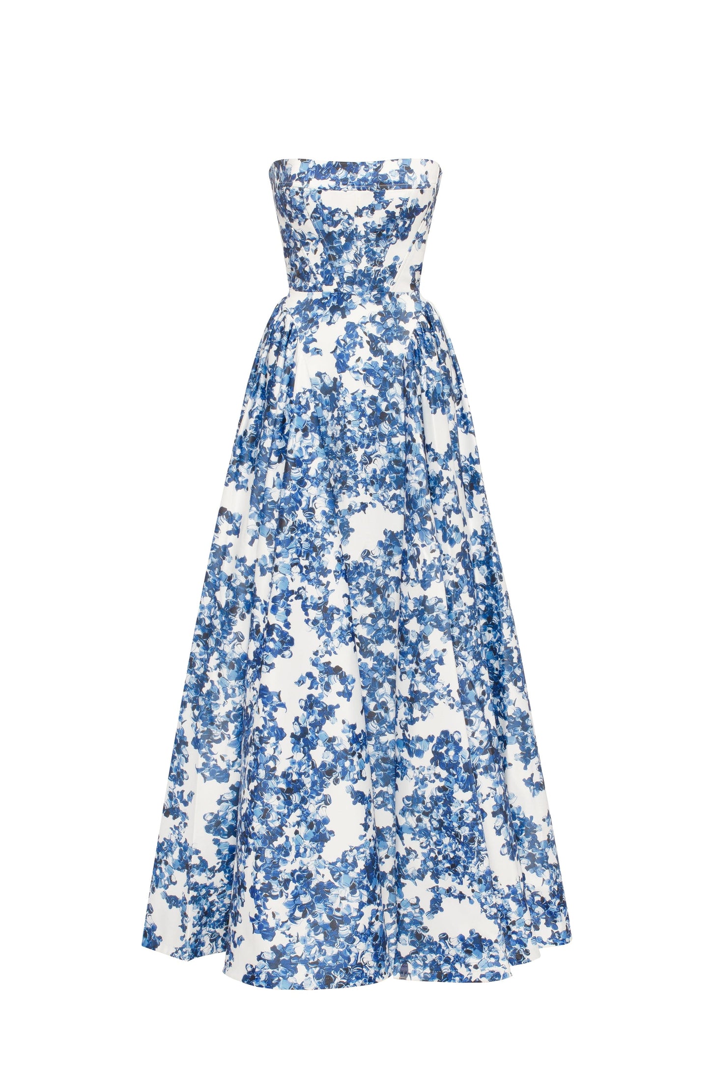 Ethereal Blossom Strapless Maxi Elbise