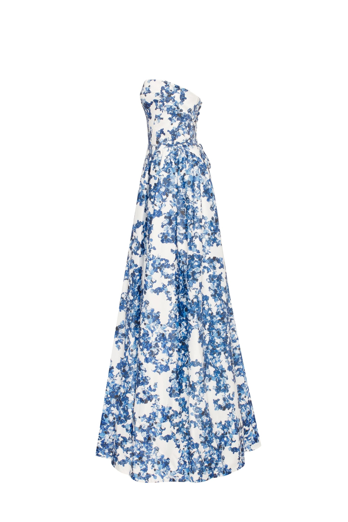 Ethereal Blossom Strapless Maxi Elbise