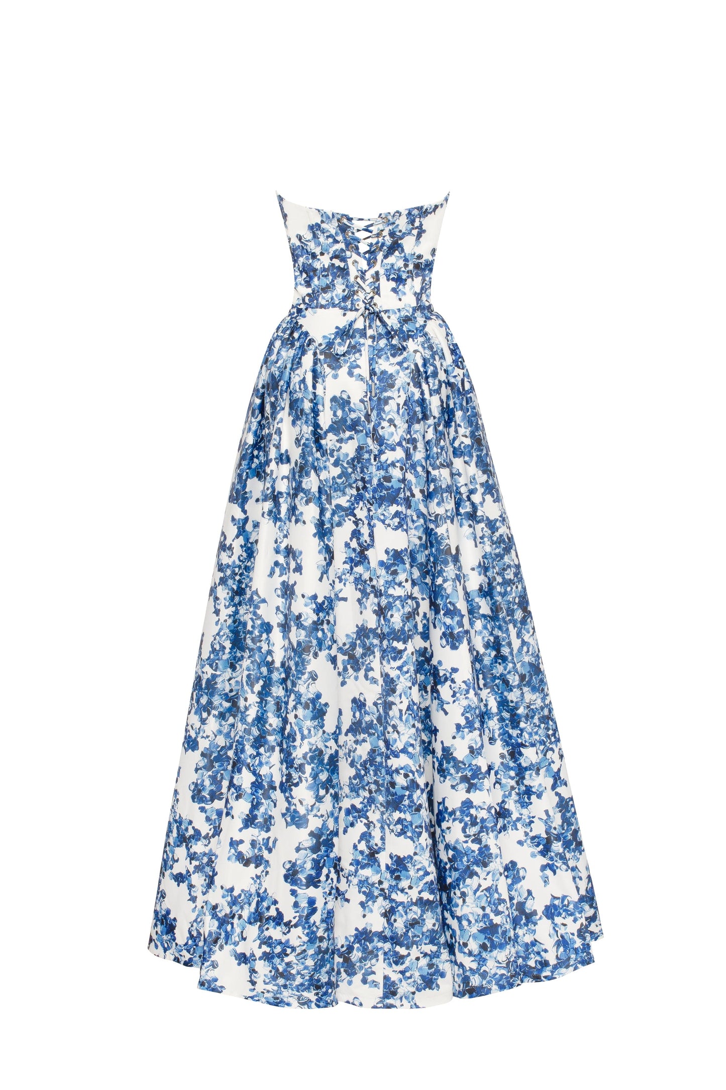 Ethereal Blossom Strapless Maxi Elbise