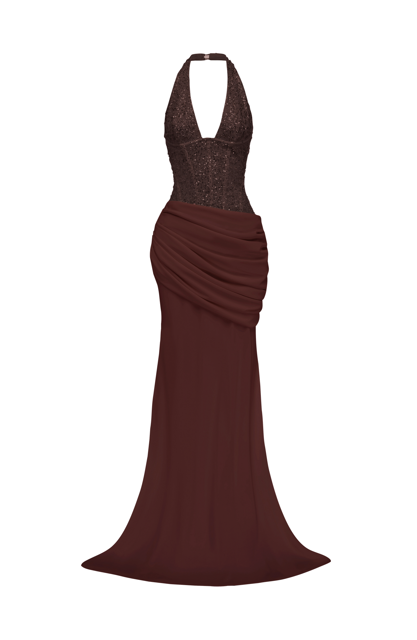 Taylor Maxi Elbise – Mürdüm Kahve