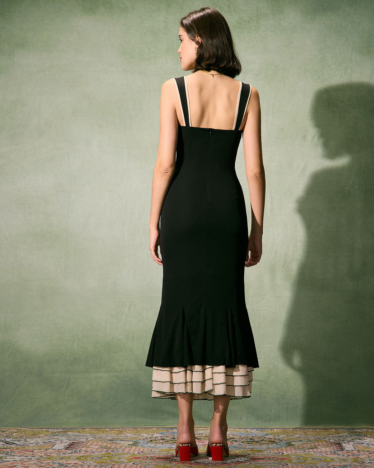 Kalp Yaka Bodycon Maxi Elbise