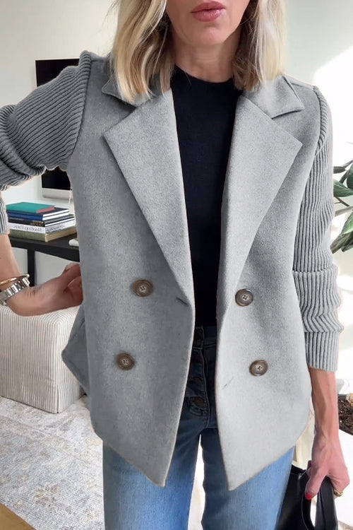 Corarity™ - Elegant Knit-Sleeve Blazer