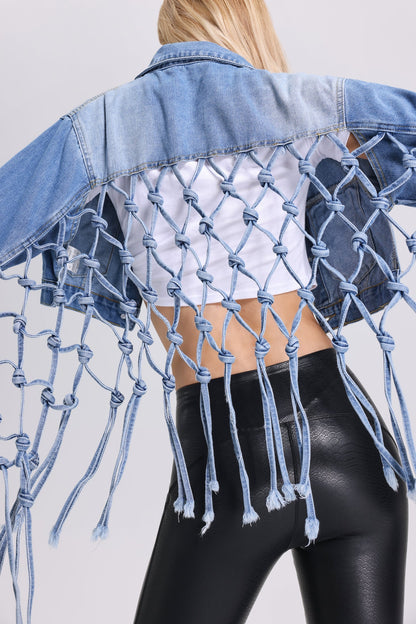 Şea Dokulu Denim Ceket