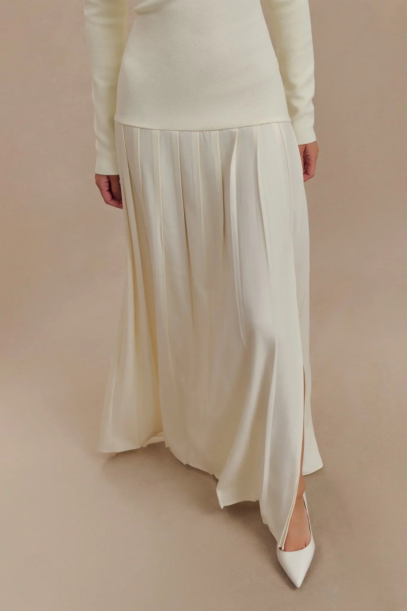 Selena Off-Shoulder Örgü Maxi Elbise