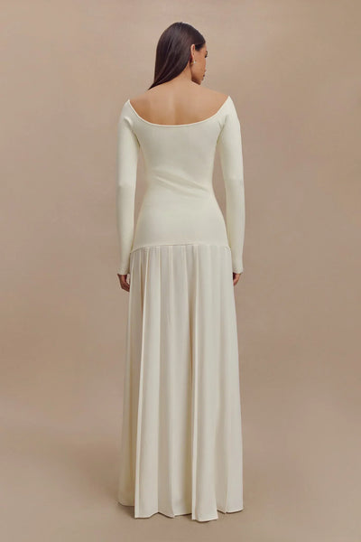 Selena Off-Shoulder Örgü Maxi Elbise