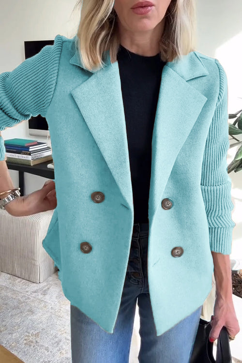 Corarity™ - Elegant Knit-Sleeve Blazer