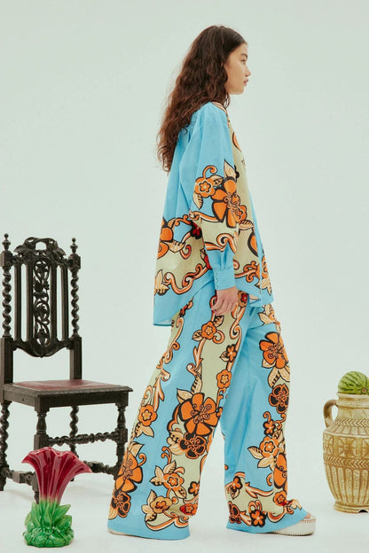 Vibrant Floral Loose-Fit Günlük Takım