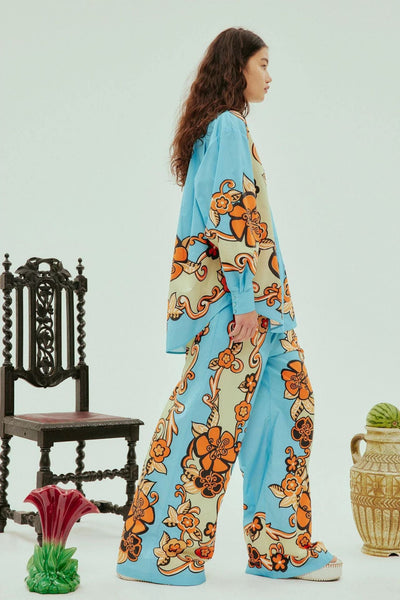 Vibrant Floral Loose-Fit Günlük Takım