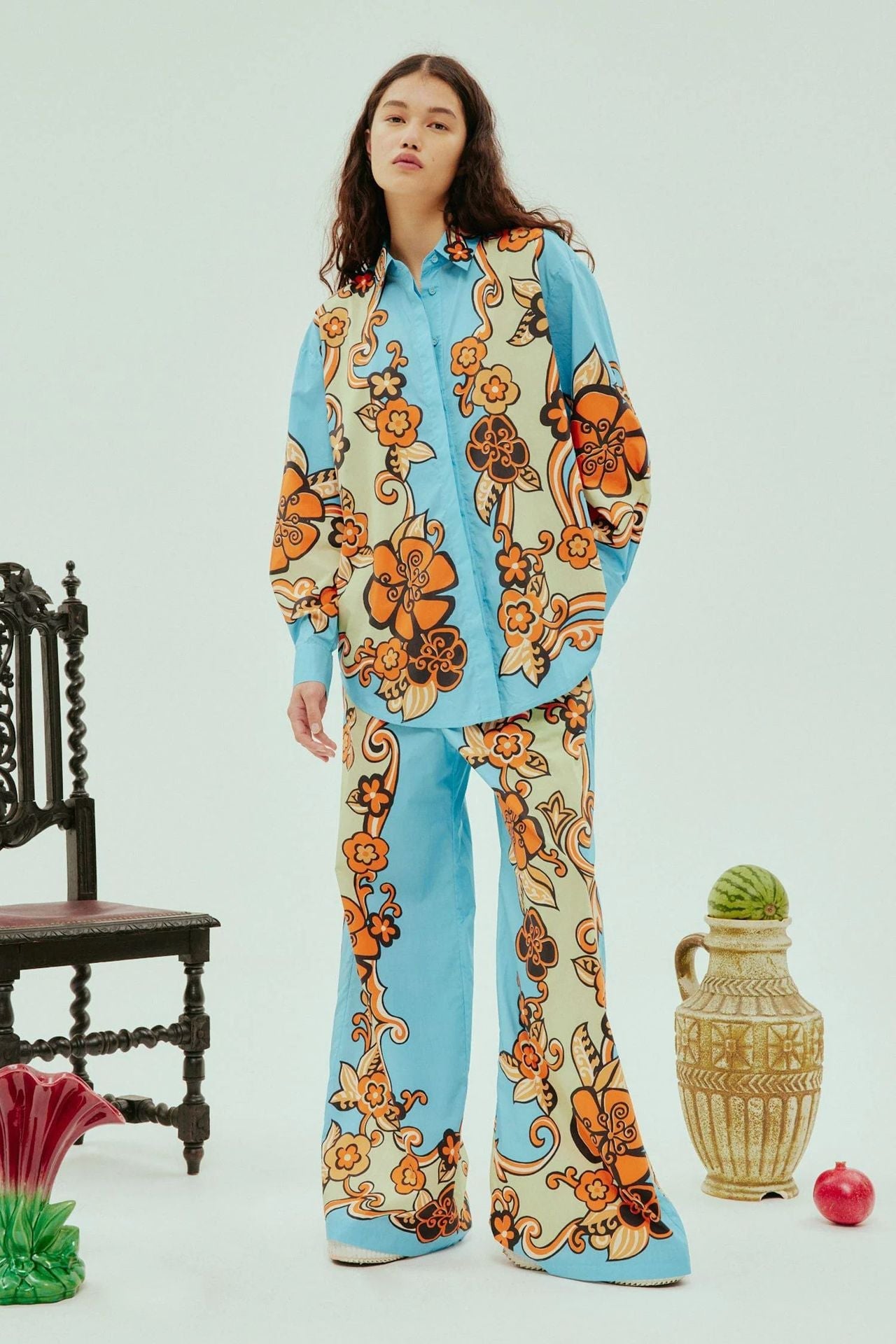 Vibrant Floral Loose-Fit Günlük Takım
