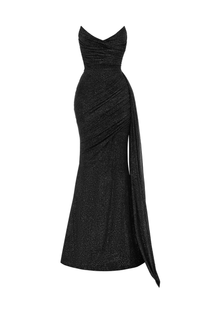 Ashika Maxi Elbise – Işıltılı Siyah