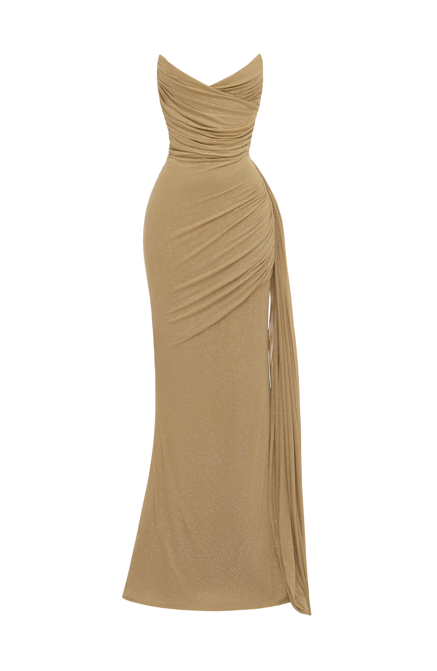 Ashika Maxi Elbise – Işıltılı Altın