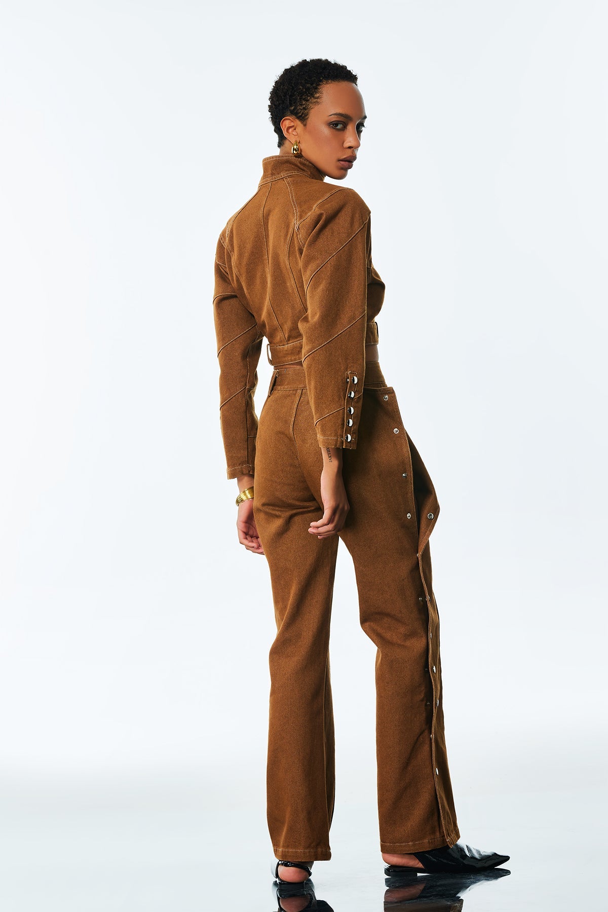 Adia Bağcıklı Tokalı Kot Pantolon Takımı