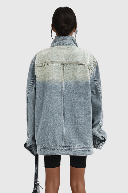 Aegle Asimetrik Kesim Tasarım Denim Ceket