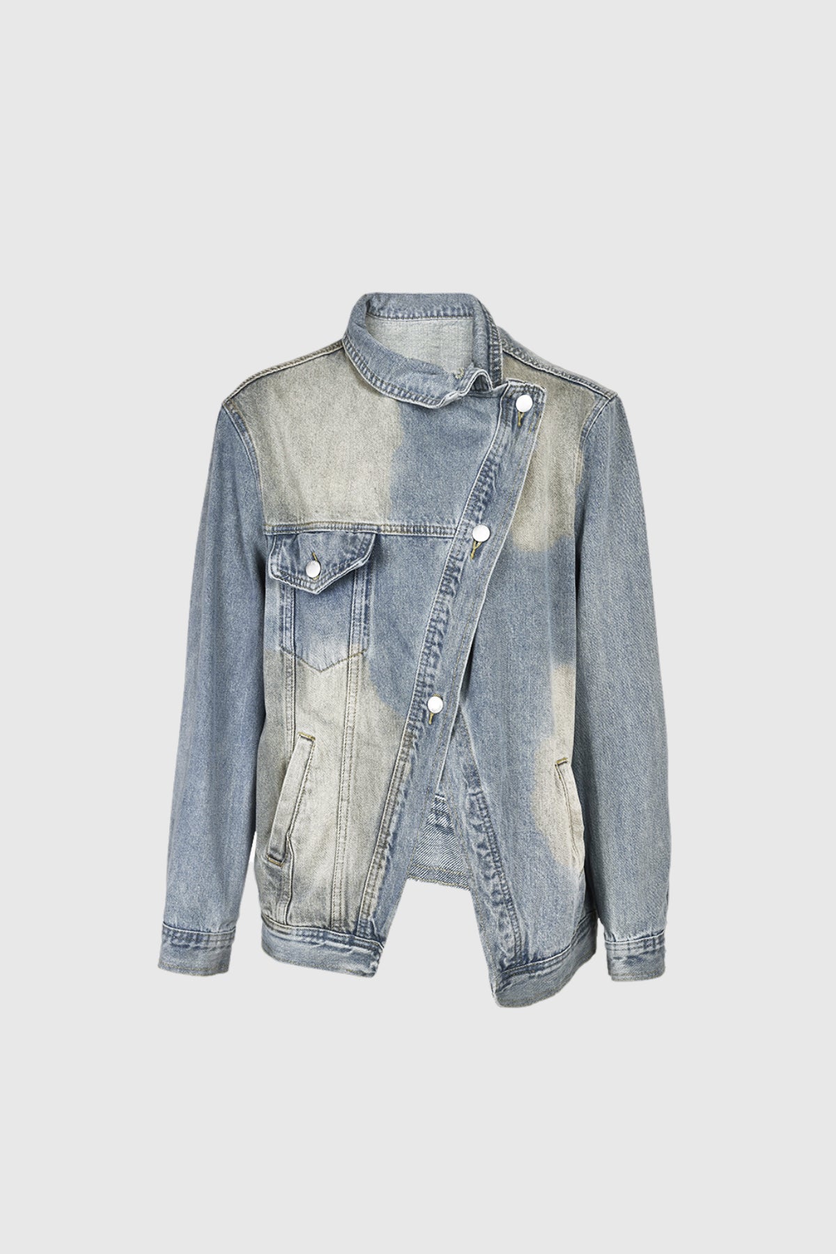 Aegle Asimetrik Kesim Tasarım Denim Ceket