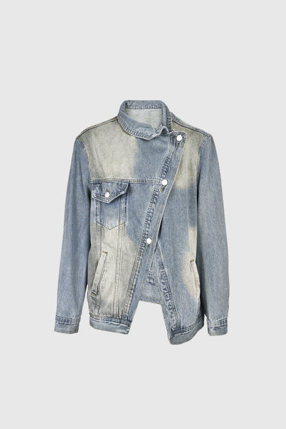 Aegle Asimetrik Kesim Tasarım Denim Ceket