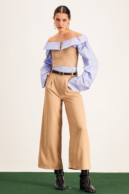 Ardice Omuz Açık Tokalı Pantolon Takımı