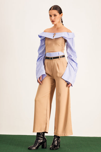 Ardice Omuz Açık Tokalı Pantolon Takımı