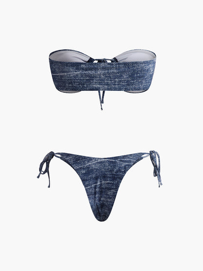 Vintage Straplez Bikini Takımı