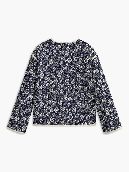 Çiçek Desenli Kapitone Ceket