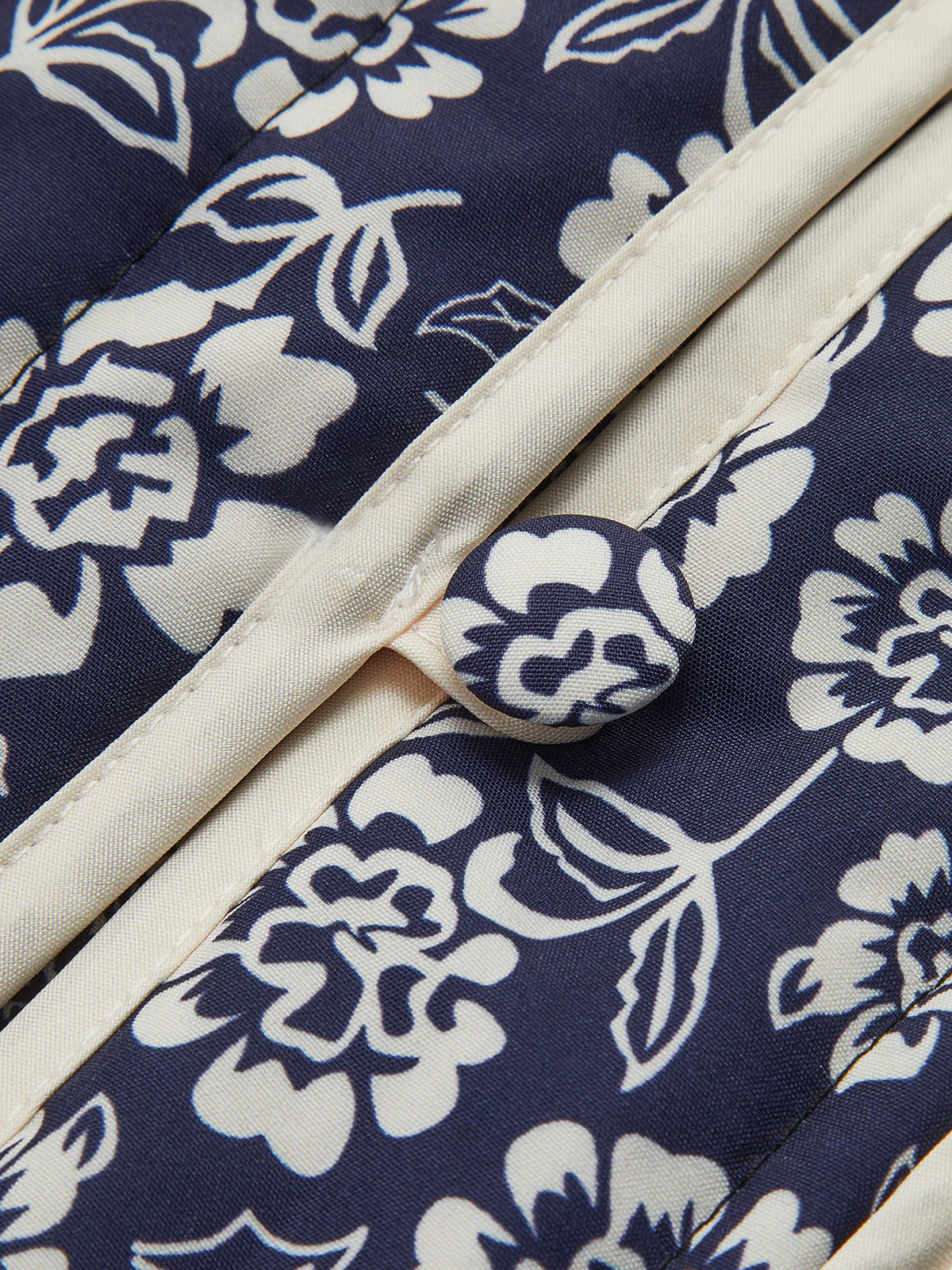 Çiçek Desenli Kapitone Ceket