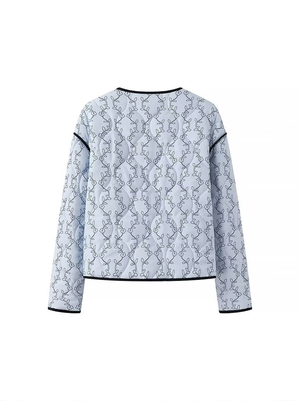 Kontrast Baskılı Düğmeli Kaban