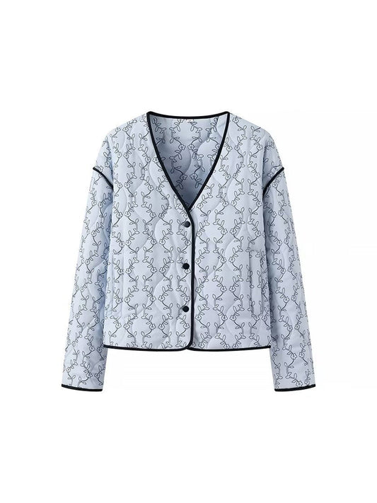 Kontrast Baskılı Düğmeli Kaban