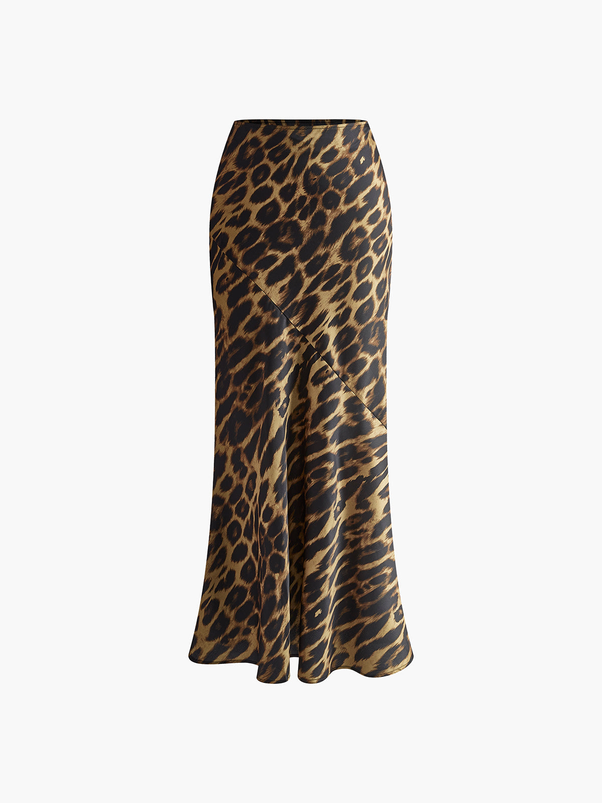 Leopar Desenli Dar Kesim Maxi Etek