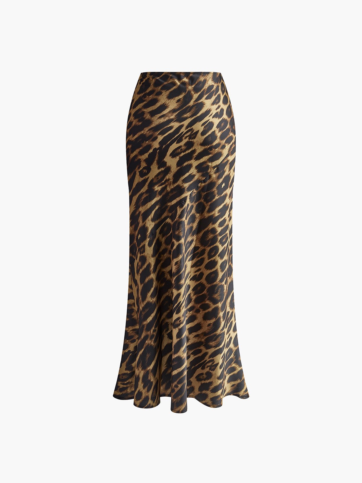 Leopar Desenli Dar Kesim Maxi Etek