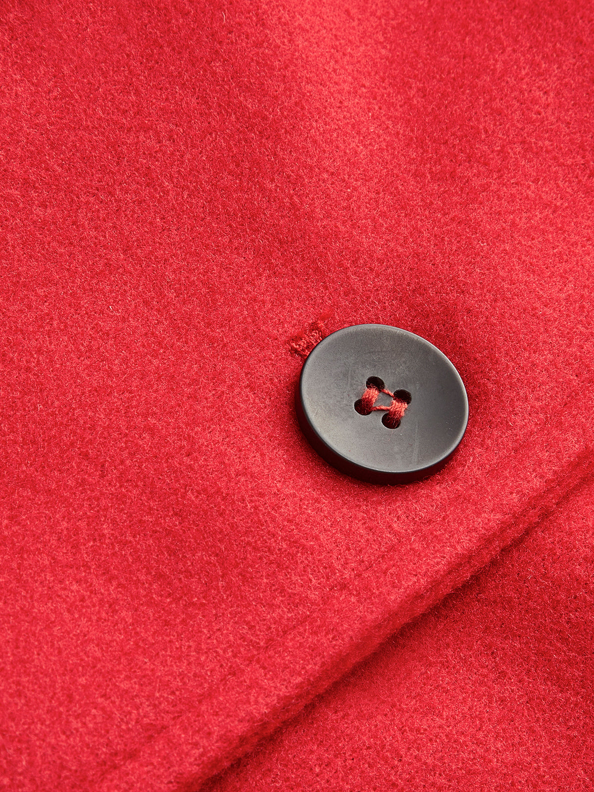 Kırmızı Ekose Yün Uzun Palto