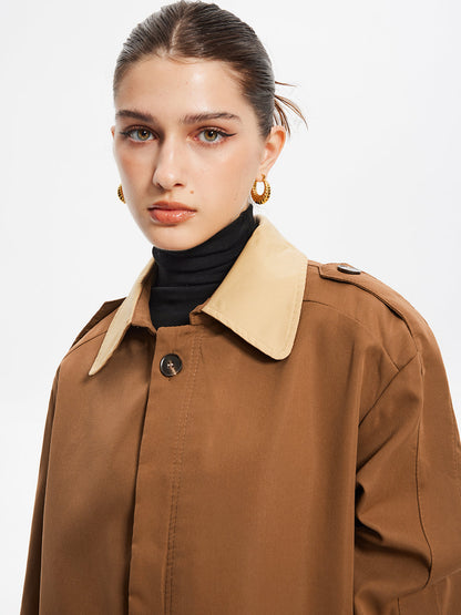 Florence Düğmeli Trençkot-Mont