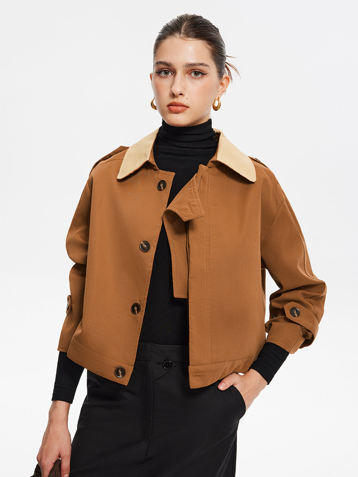 Florence Düğmeli Trençkot-Mont