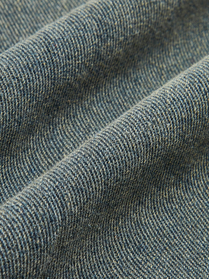 Vintage Kontrast Süslü Yaka Denim Ceket