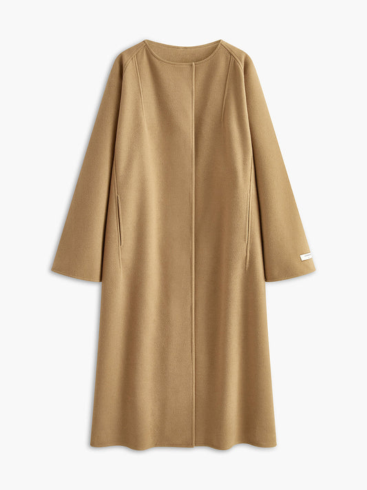 Minimalist Oversize Yün Uzun Palto