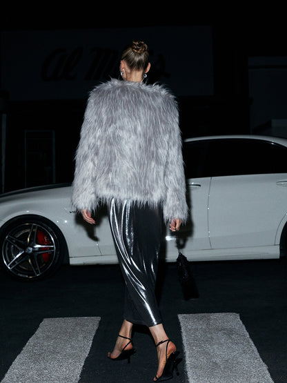 Şık Sahte Kürk Palto