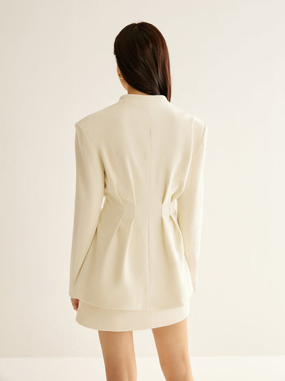 Şık Fırfırlı Düğmeli Blazer Ceket