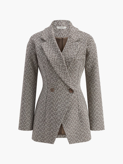 Chevron Yaka Büzgü Blazer