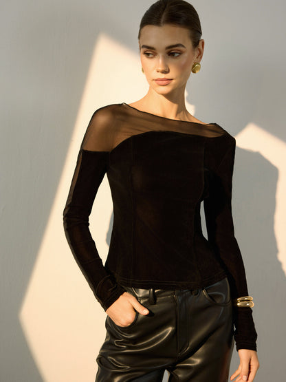 Şeffaf Detaylı Slim Fit Tişört