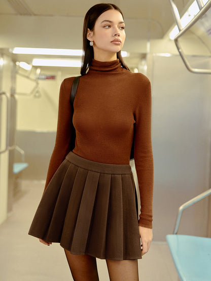 Pliseli Tweed Mini Etek