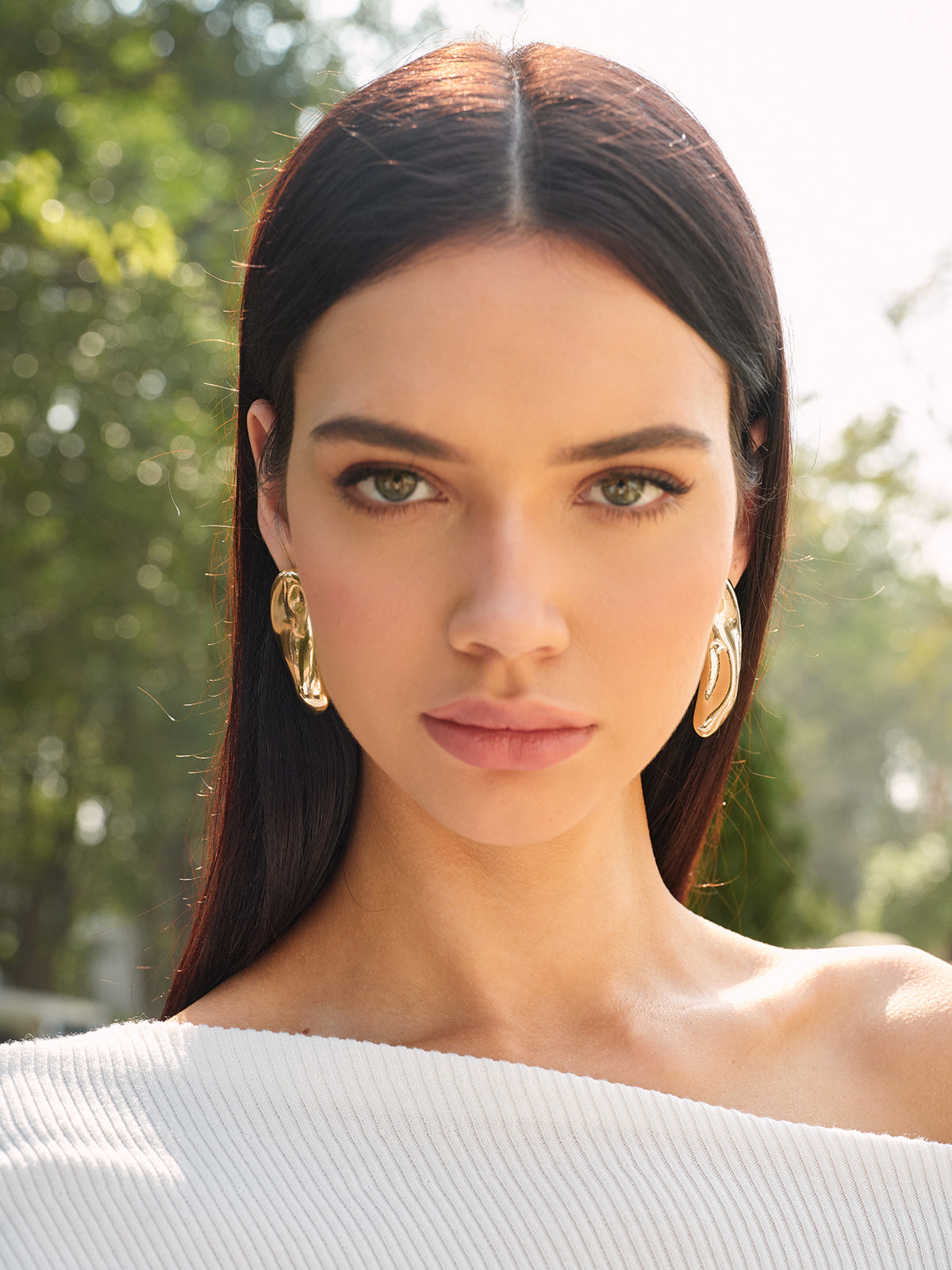 Trendy Asimetrik Kalın Sapka Küpeler Cesur Bir Görünüm için