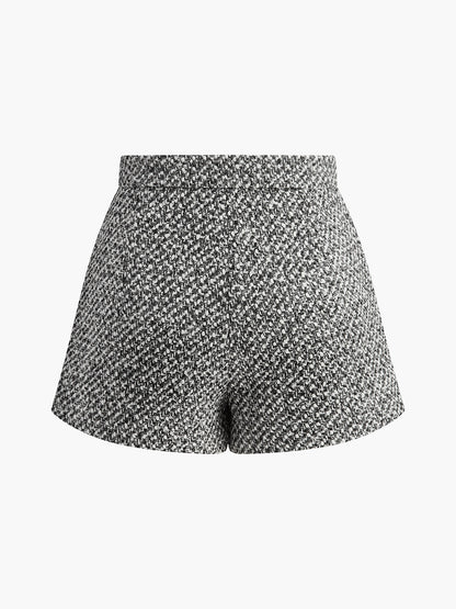 Yün Karışımlı Cepli Tweed Şort