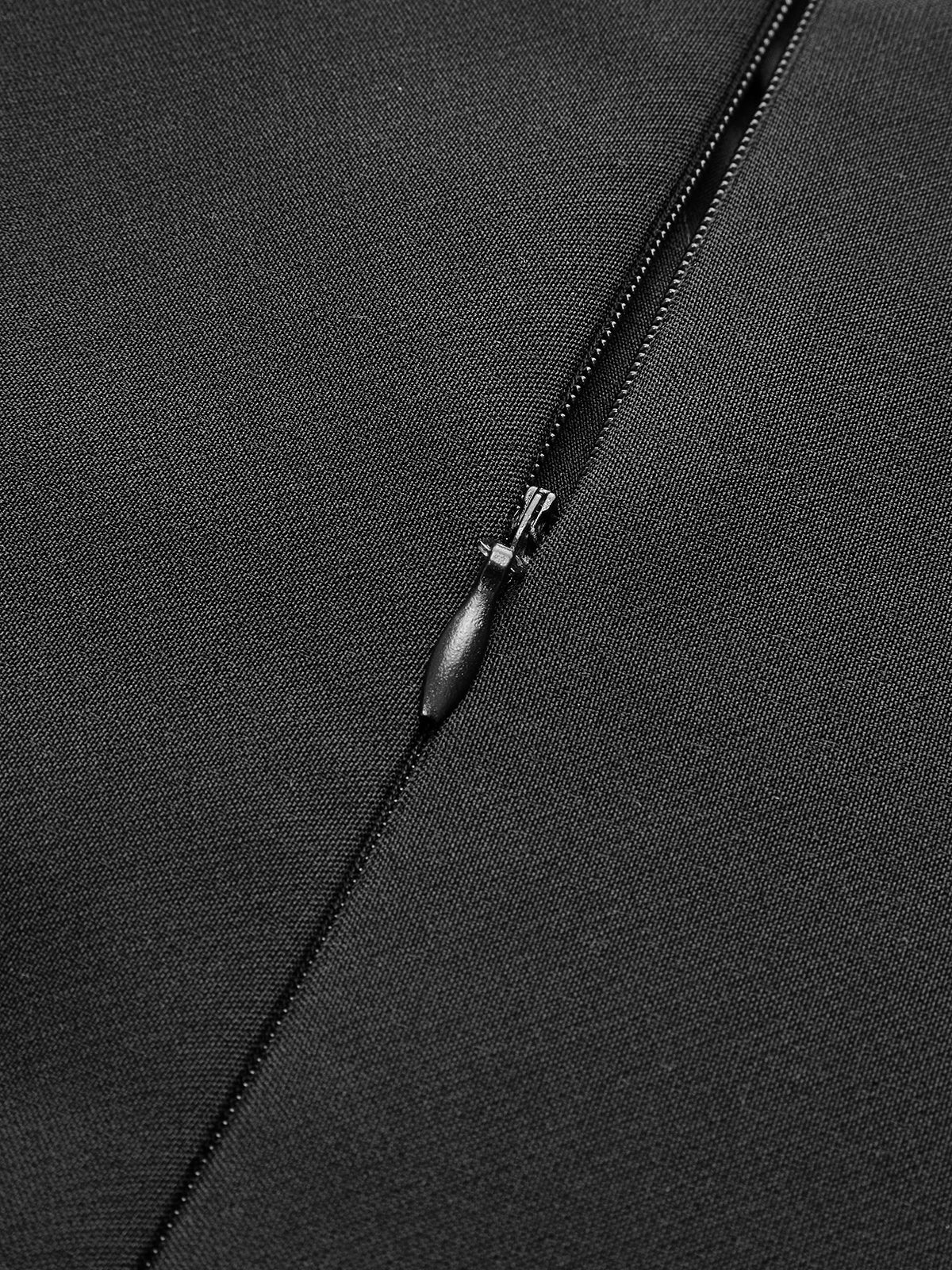 Renk Bloklu Omuz Açık Volan Kol Elbise