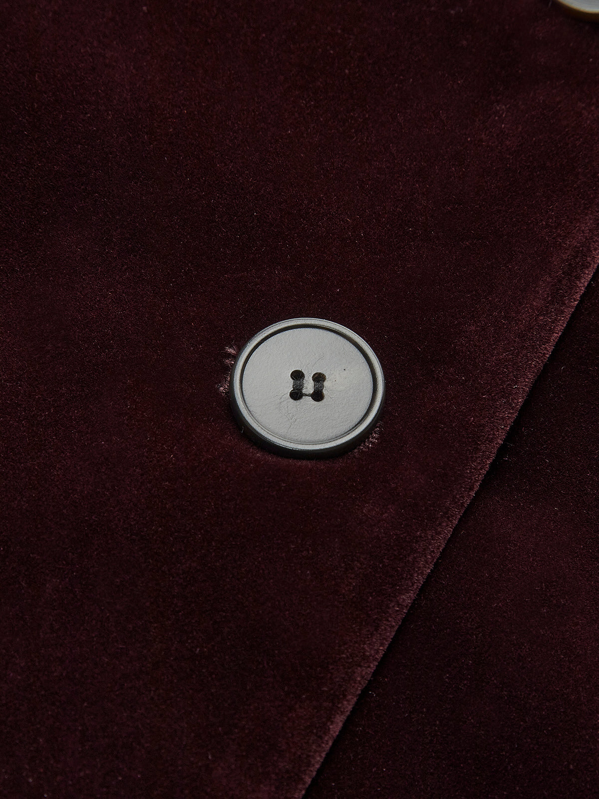 Kadife Yaka Detaylı Kısa Blazer Ceket