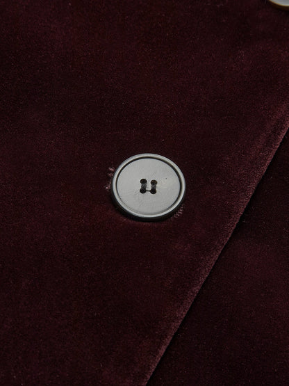 Kadife Yaka Detaylı Kısa Blazer Ceket