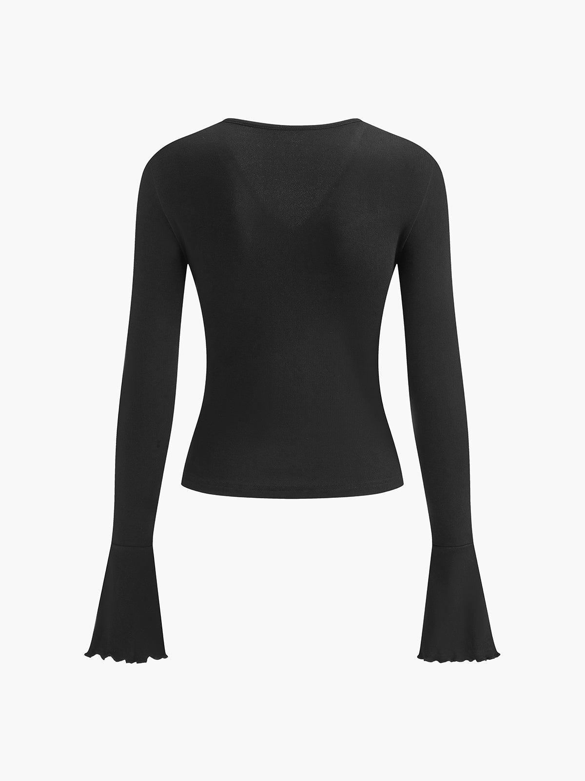 Semi-Sheer V-Neck Mesh Detaylı Bluz